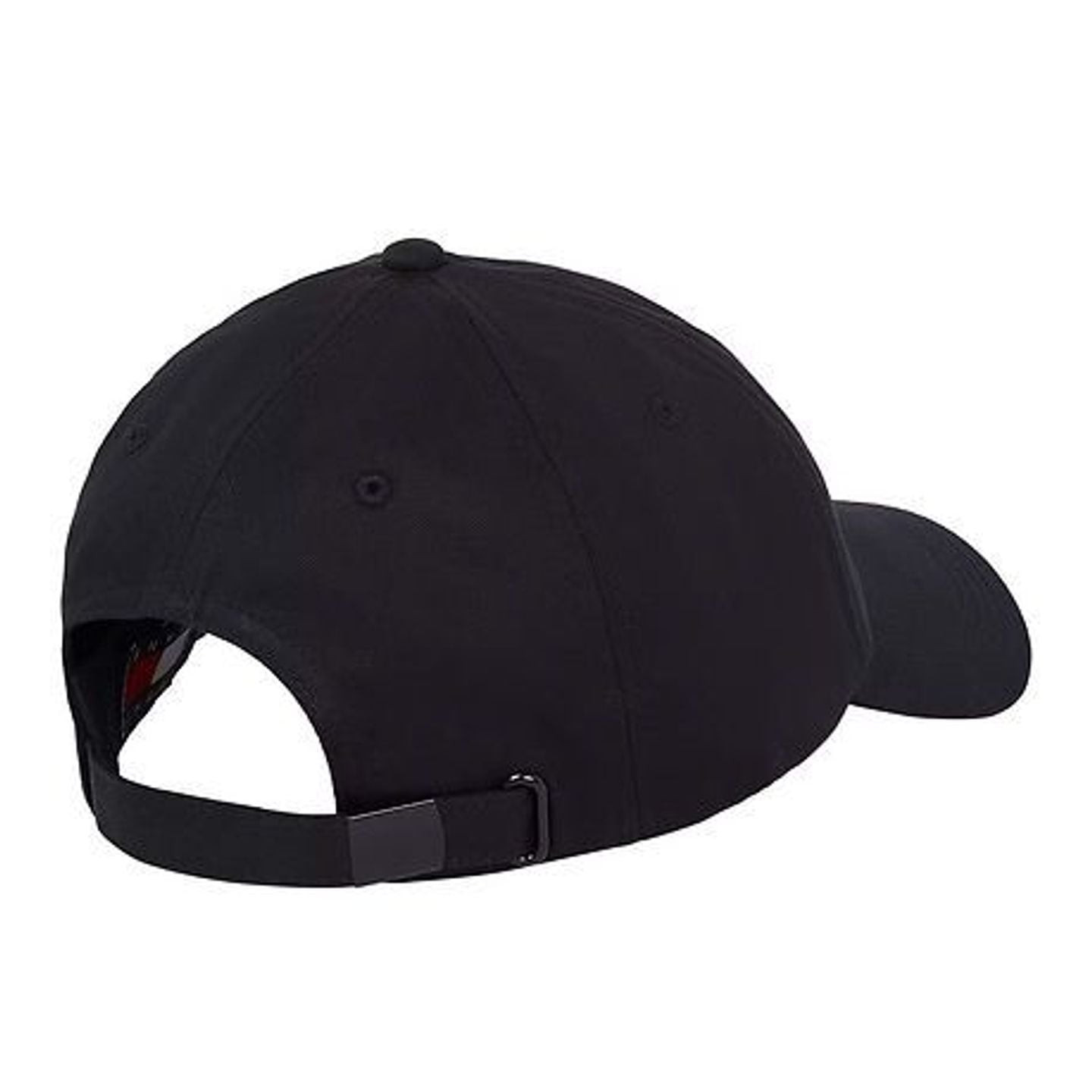 Vue arrière de la casquette Tommy Jeans Heritage Core noire avec sangle réglable et boucle