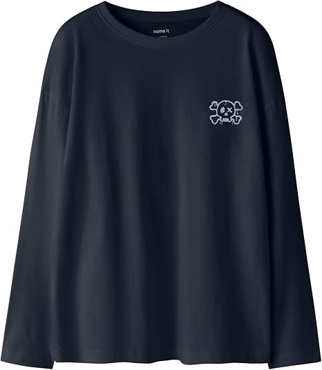 Name It Haut À Manches Longues En Jersey De Coton Loose Fit Nkmolle Ls Rlx Top Box Garçon