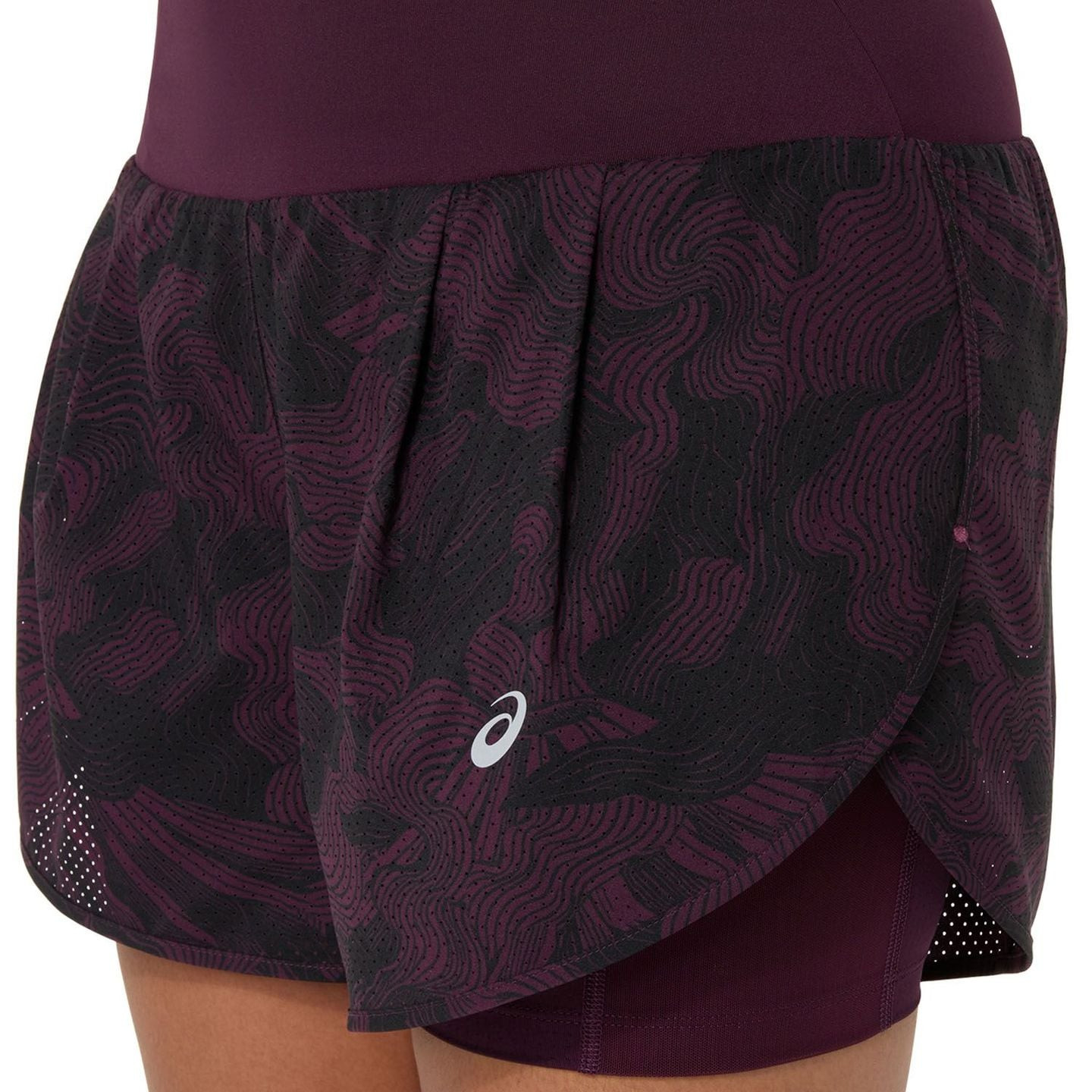 Packshot : Asics Short De Running 2-En-1 Road All Over Print 3,5 Pouces Femme