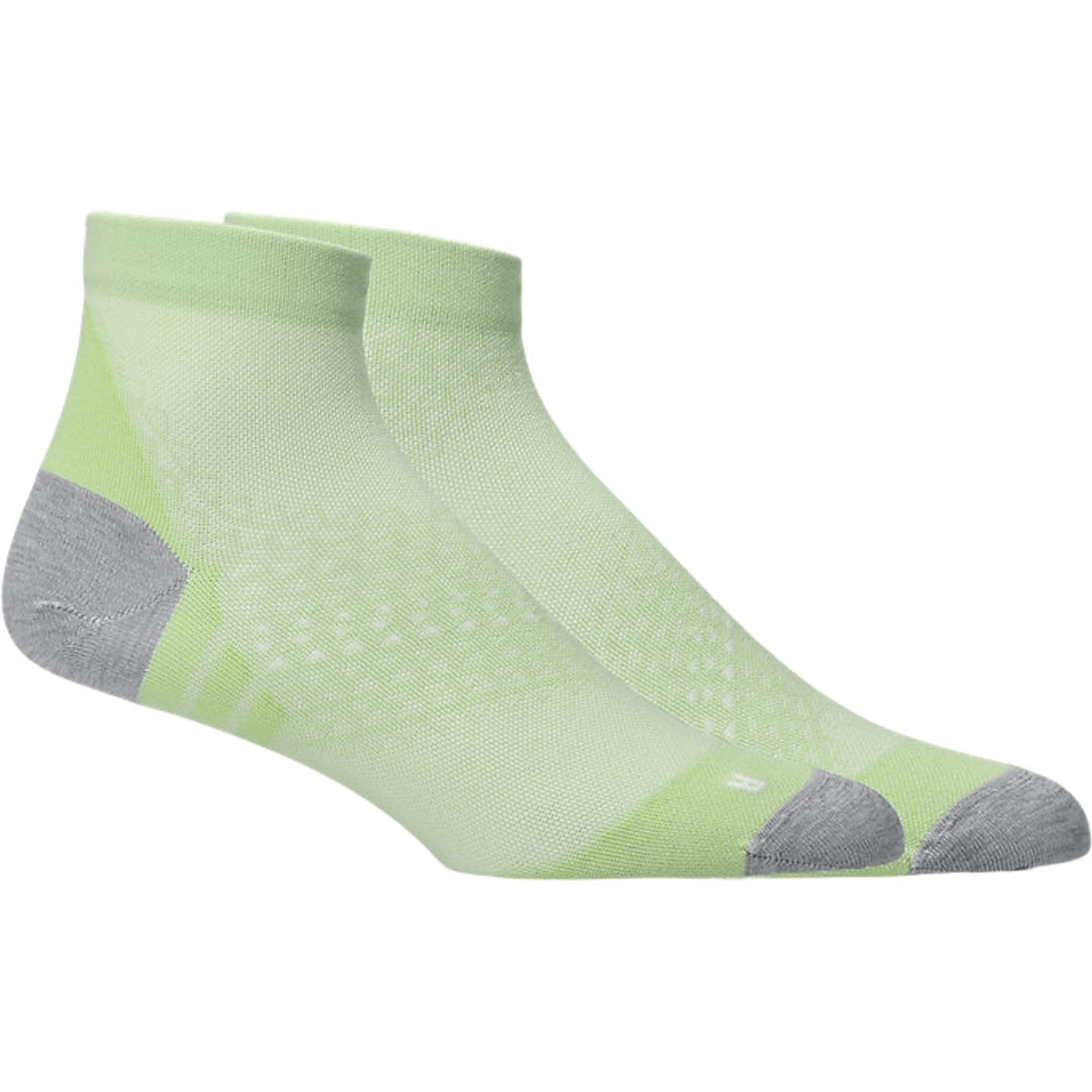 Paire de chaussettes de trail running légères ASICS Fujitrail Quarter vert clair avec talon et ortei