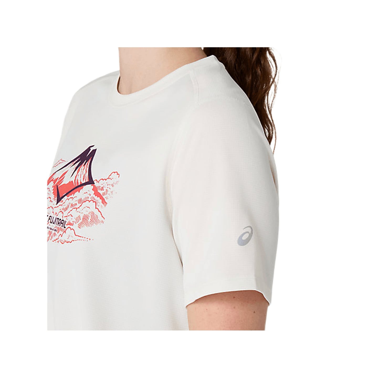 Détail du Asics Top À Manches Courtes De Trail Running Fujitrail Logo Femme, maille respirante