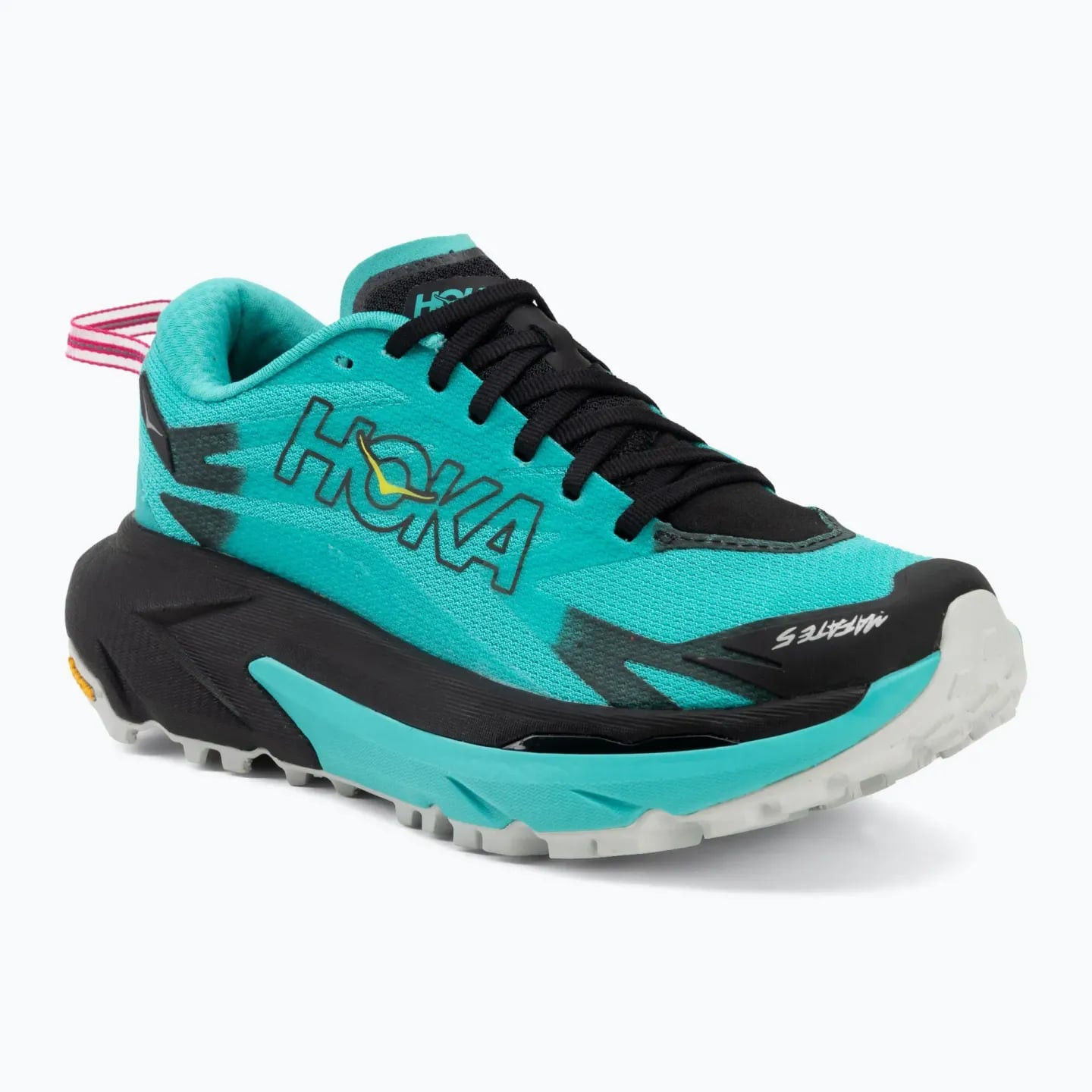 Packshot de la Hoka Chaussures De Trail Mafate 5 Vibram Megagrip Femme, vue de profil.