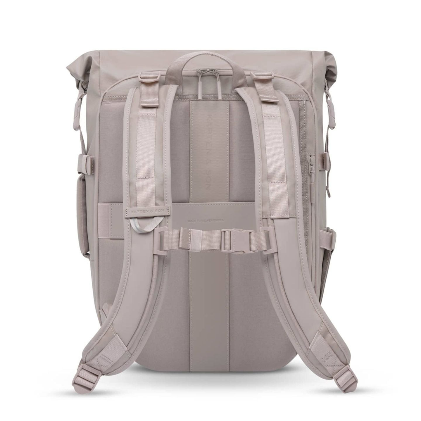 Vue arrière du sac à dos Lisbon Pro Muted Rose montrant les bretelles rembourrées et la sangle stern