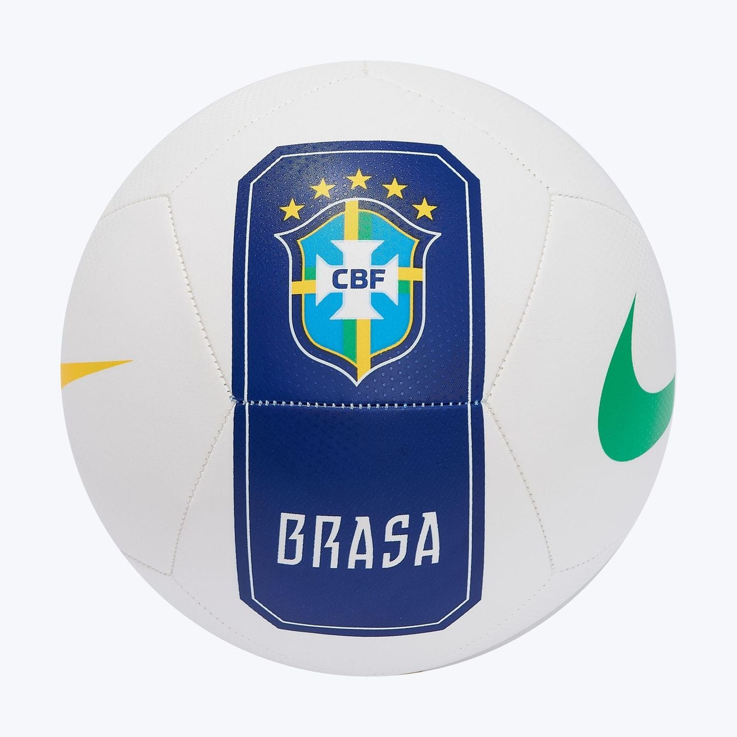 Ballon de football Nike CBF NK Pitch avec écusson CBF, texte BRASA et swoosh vert