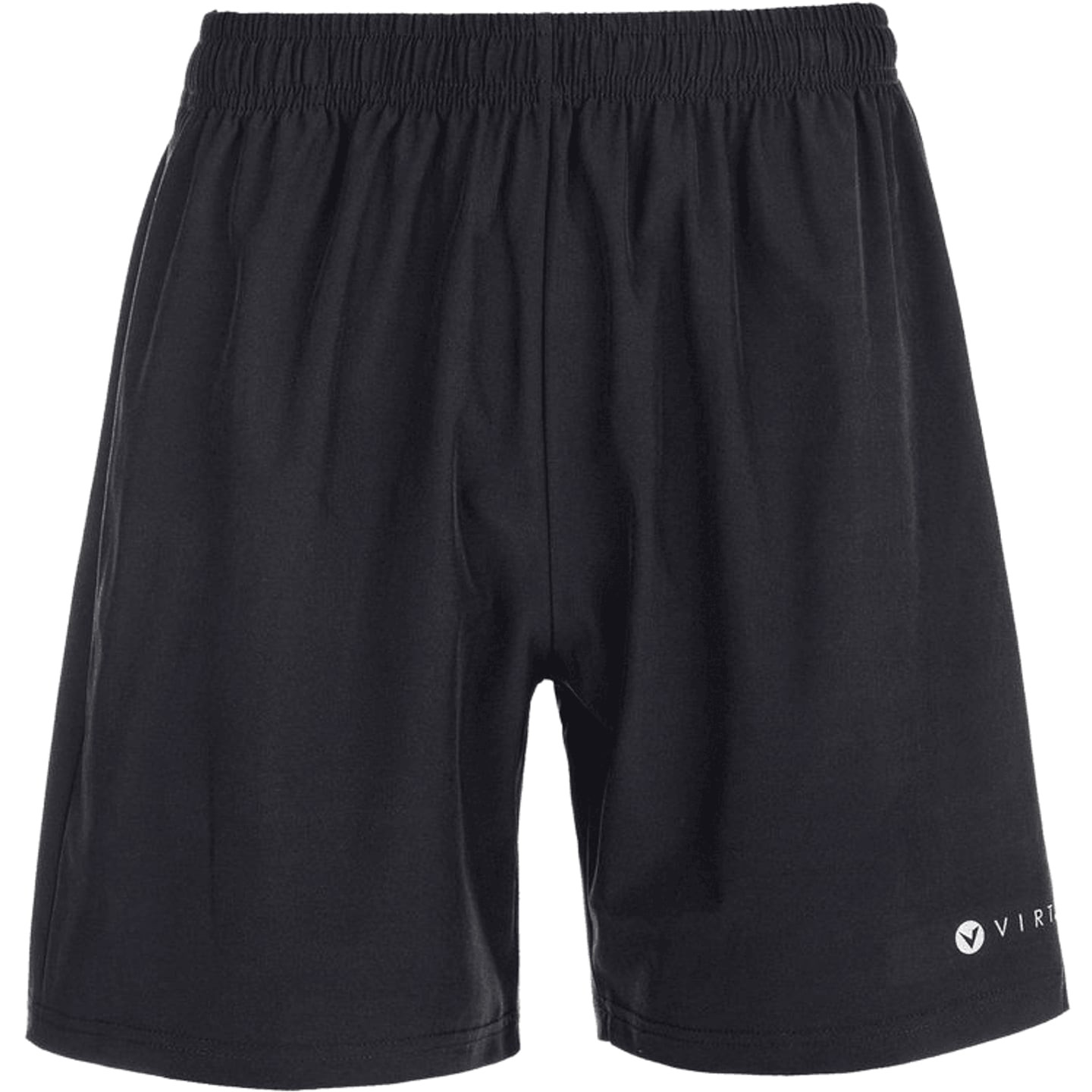 Short d'entraînement VIRTUS Forzer M homme noir, packshot de face montrant ceinture élastique et log