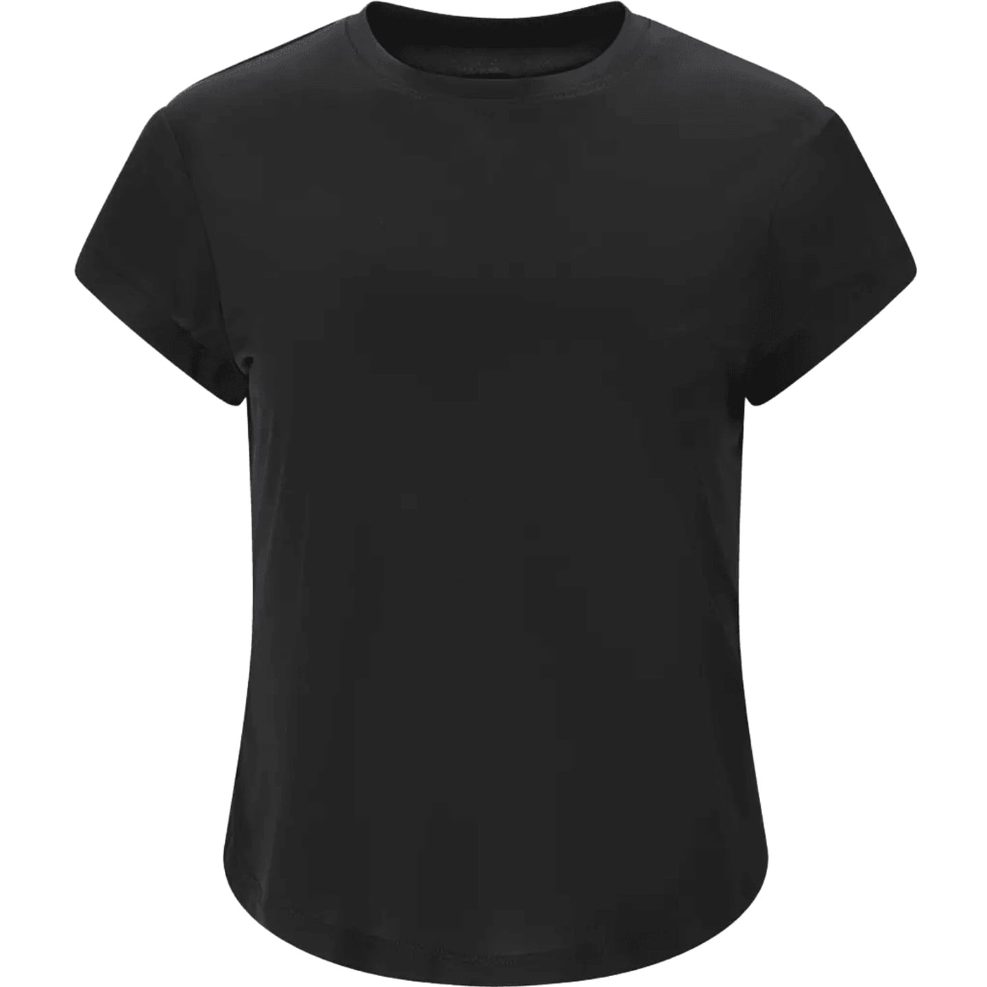 T-shirt d'entraînement manches courtes femme Athlecia Doja noir, vue de face sur fond blanc
