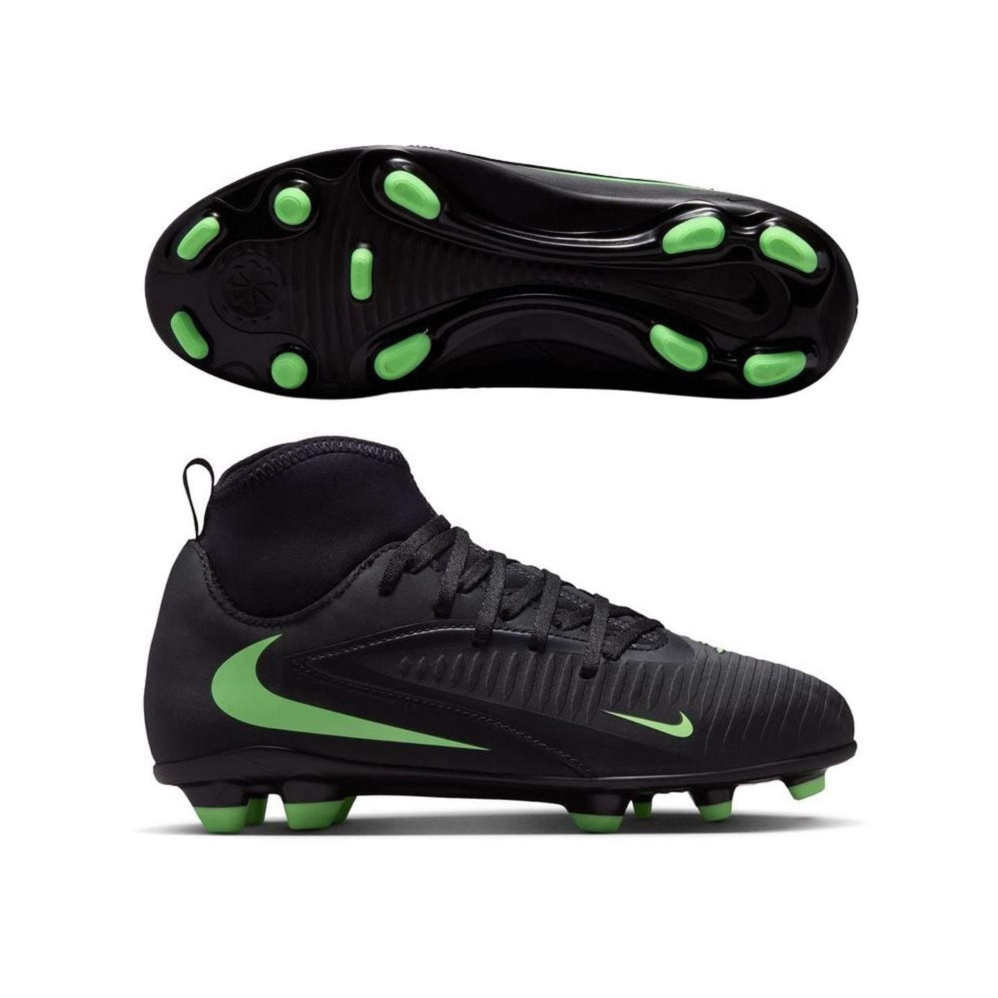 Chaussure de football junior Nike Jr. Phantom 6 High Club, vue de côté, semelle FG/MG à crampons con