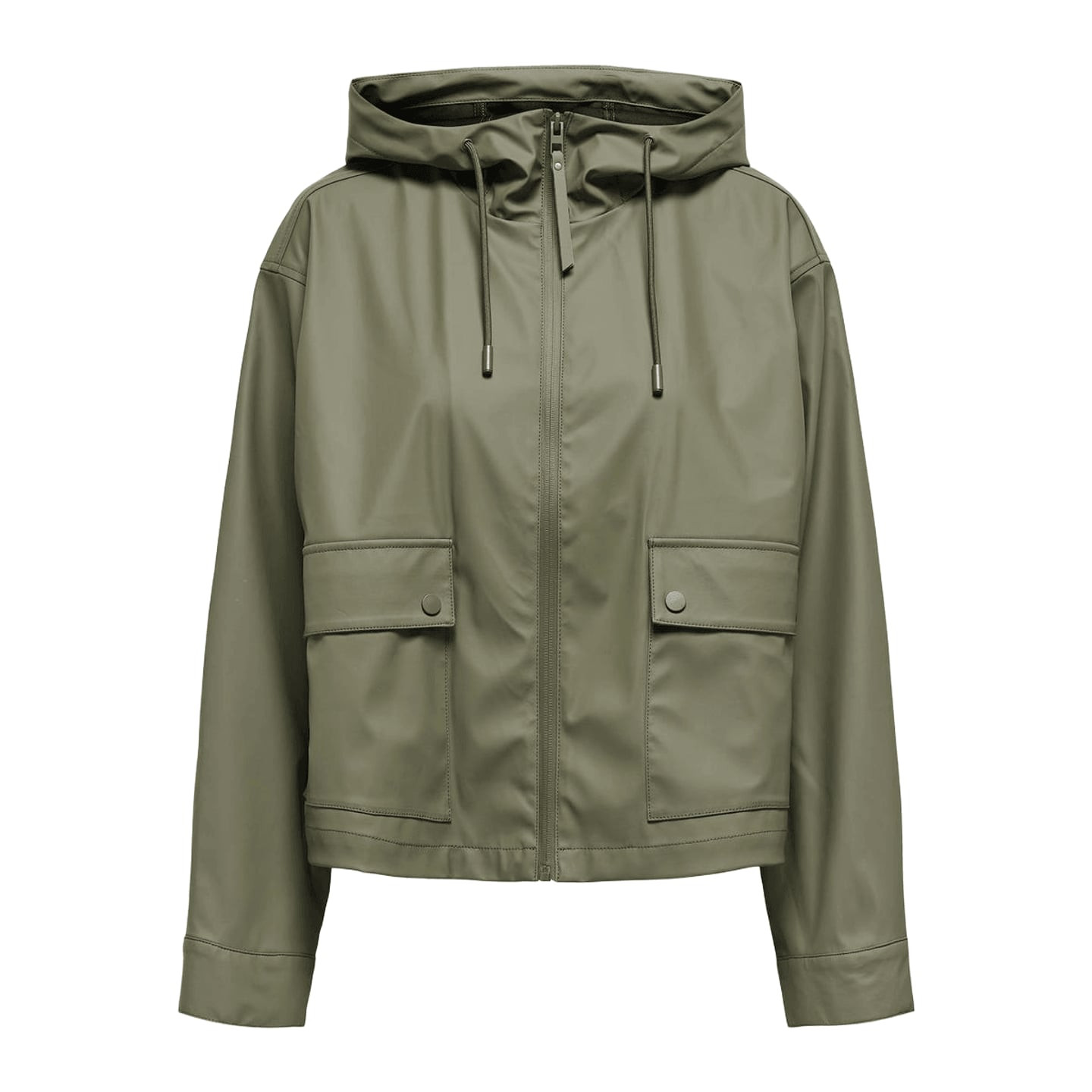Packshot du Only Manteau De Pluie Court Onlellen OTW Imperméable Capuche Femme, vue de face.