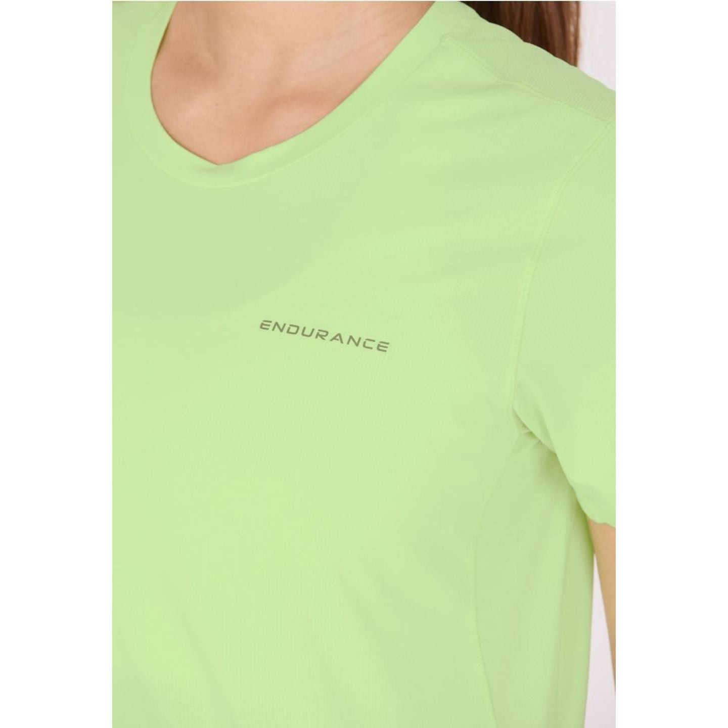 Détail du Endurance T-Shirt De Running Manches Courtes Nan Quick Dry Femme : tissu extensible et mes