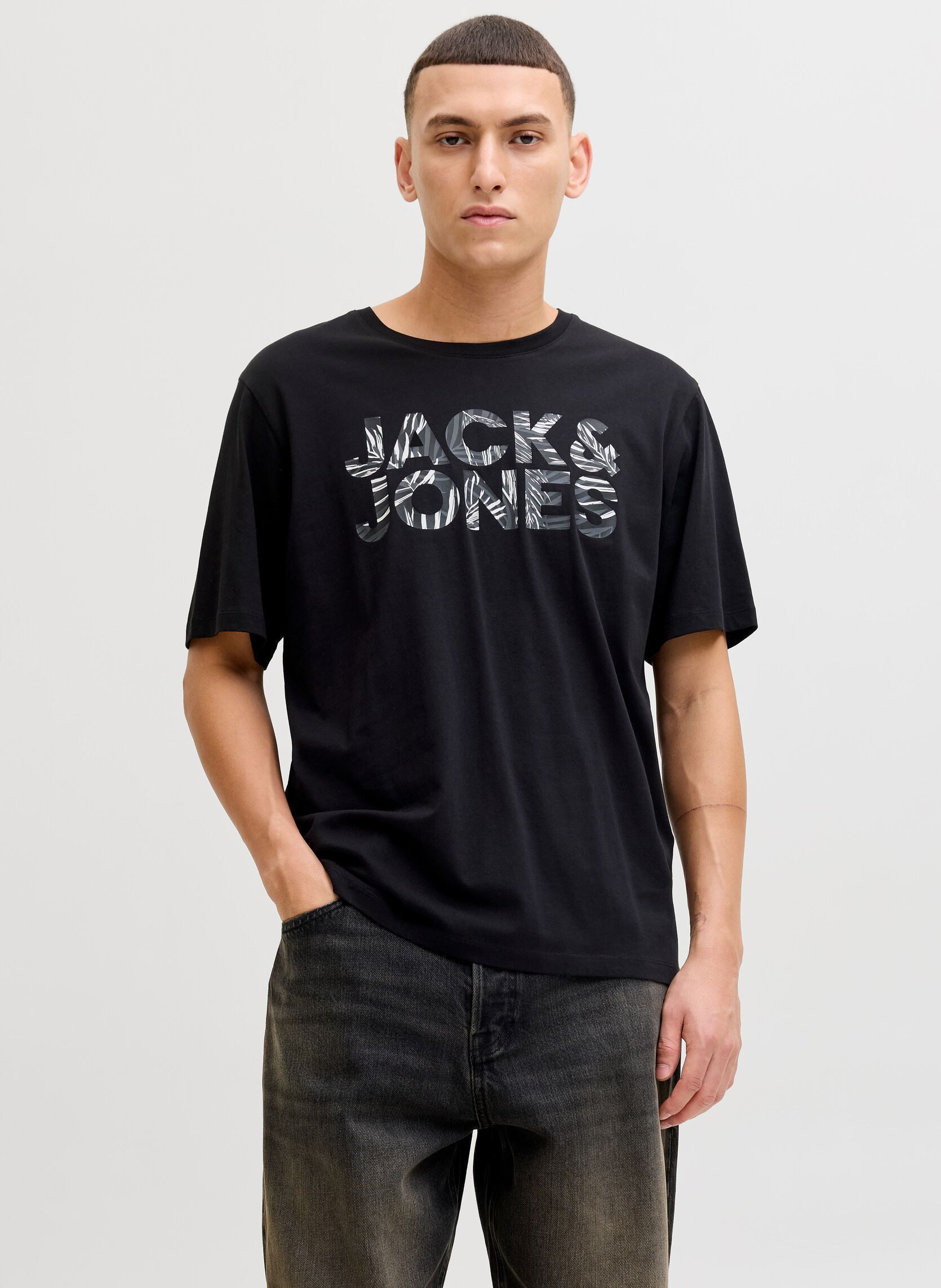 JJEJEFF LOGO TEE SS SN - T-shirt iconique Jack & Jones en coton doux