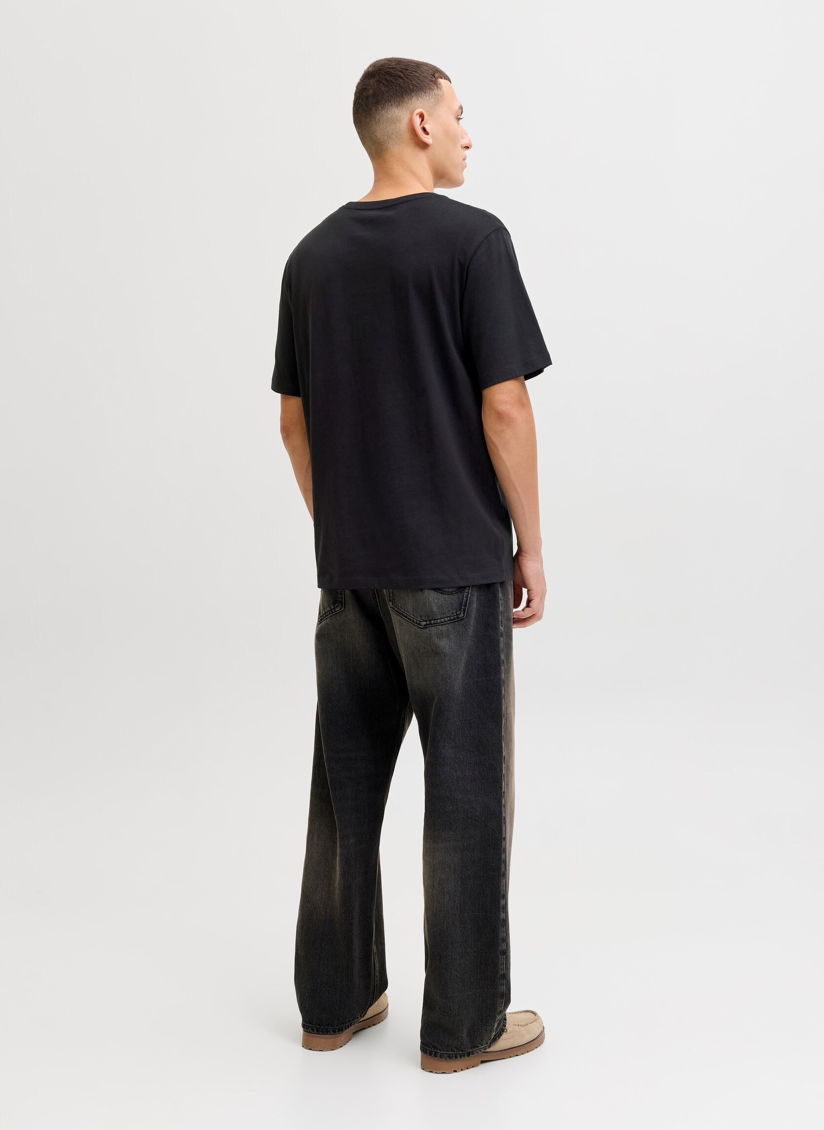 JJEJEFF LOGO TEE SS SN - T-shirt iconique Jack & Jones en coton doux