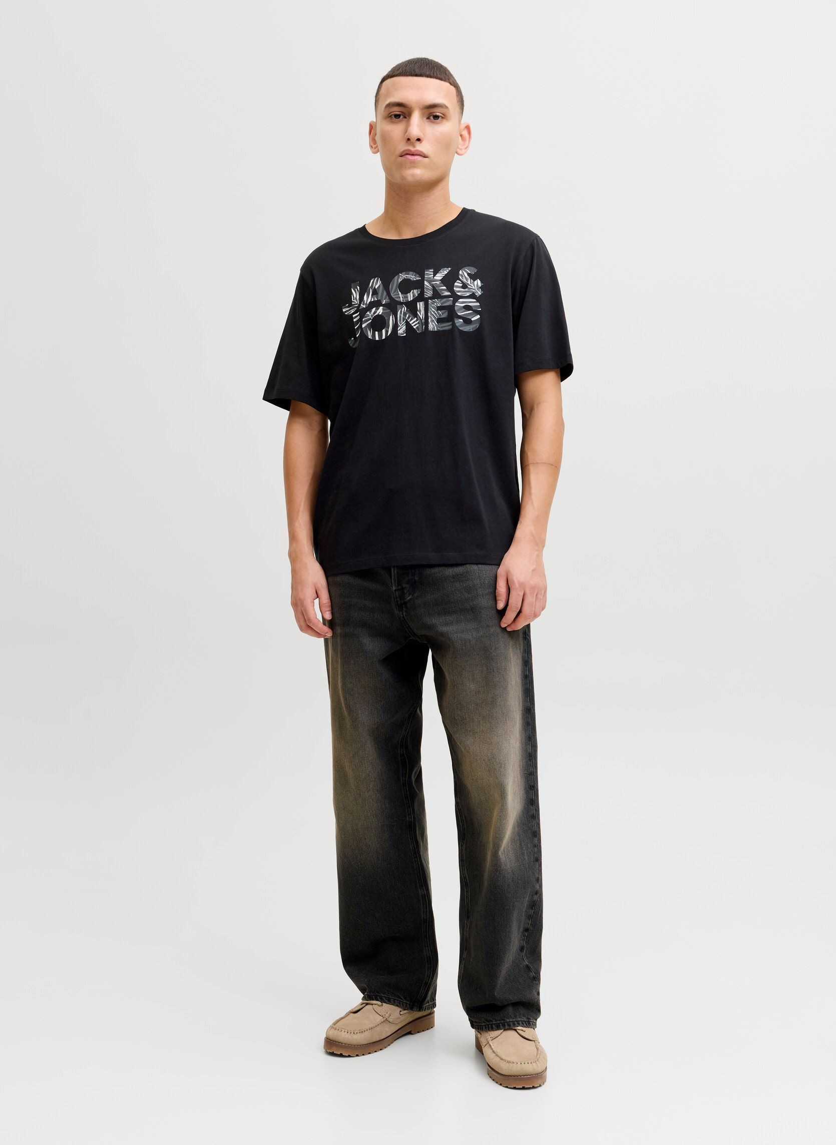 JJEJEFF LOGO TEE SS SN - T-shirt iconique Jack & Jones en coton doux