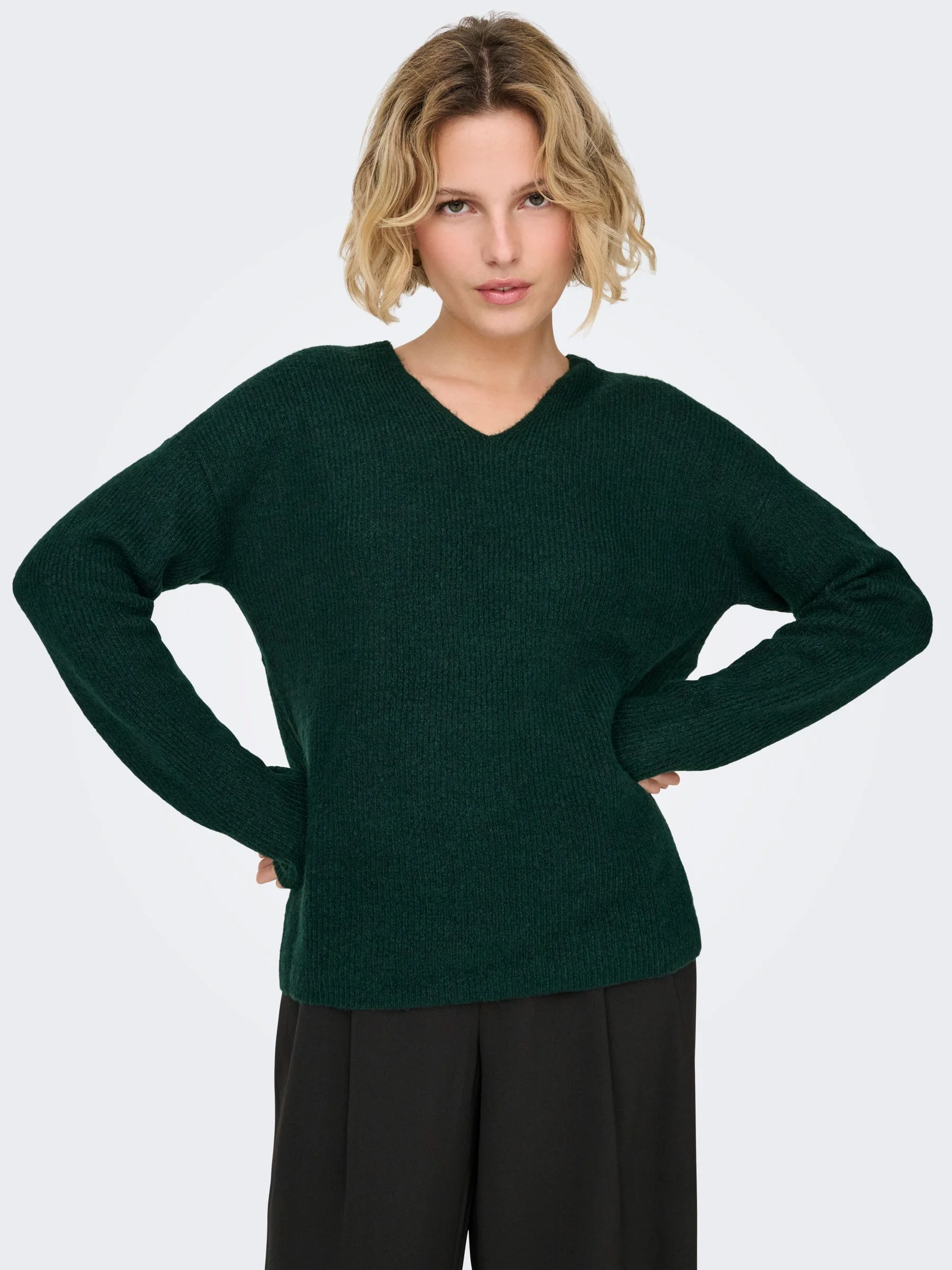 Pull V-Neck ONLY - Douceur automnale en maille élastique