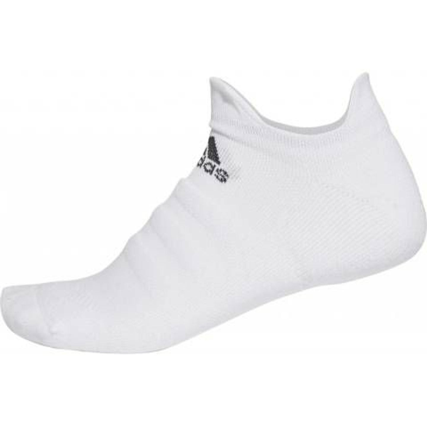 Chaussette de sport basse Adidas ASK NS UL blanche avec logo noir, packshot vue de côté