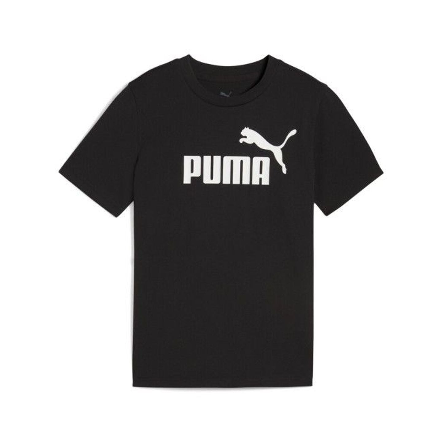 T-shirt PUMA ESS No. 1 Logo B en coloris Puma Black, vue de face avec logo PUMA blanc imprimé sur la