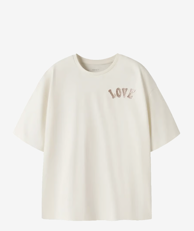 NKFKALI SS RLX TOP : t-shirt glitter polyvalent pour fille junior
