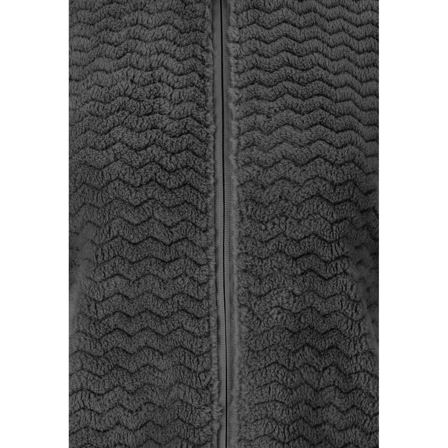 Détail de la veste polaire femme Whistler Matra motif zigzag, fermeture à glissière et protection me