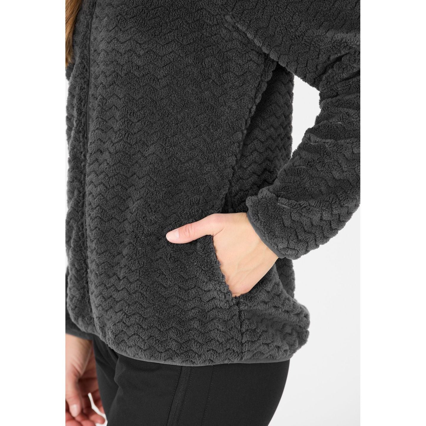 Détail zip de la Whistler Veste Polaire Matra Motif Zigzag Fermeture À Glissière Femme Respirante