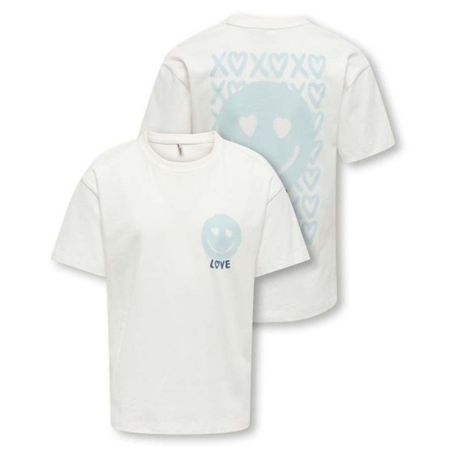 Kids Only T-Shirt Manches Courtes Koghelene Life Smiley Love Coton Biologique Fille