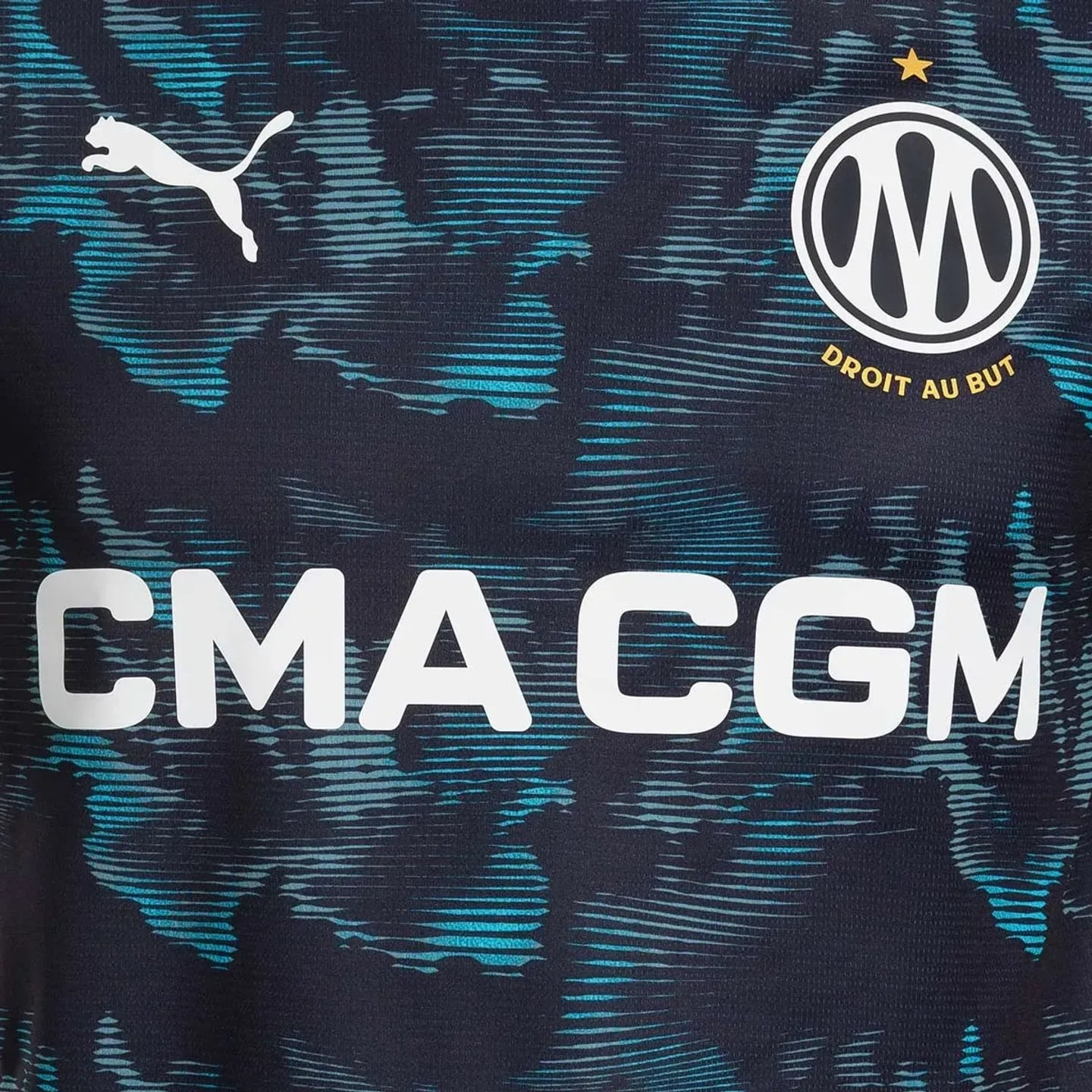 Détail du col rond du maillot Puma Maillot De Football Extérieur Réplique OM Junior Garçon Drycell C