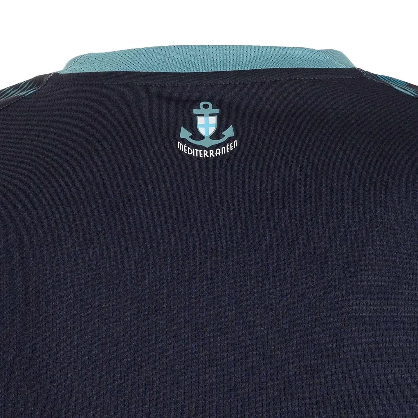 Puma Maillot De Football Extérieur Réplique OM Junior Garçon Drycell Col Rond, détail du tissu jacqu