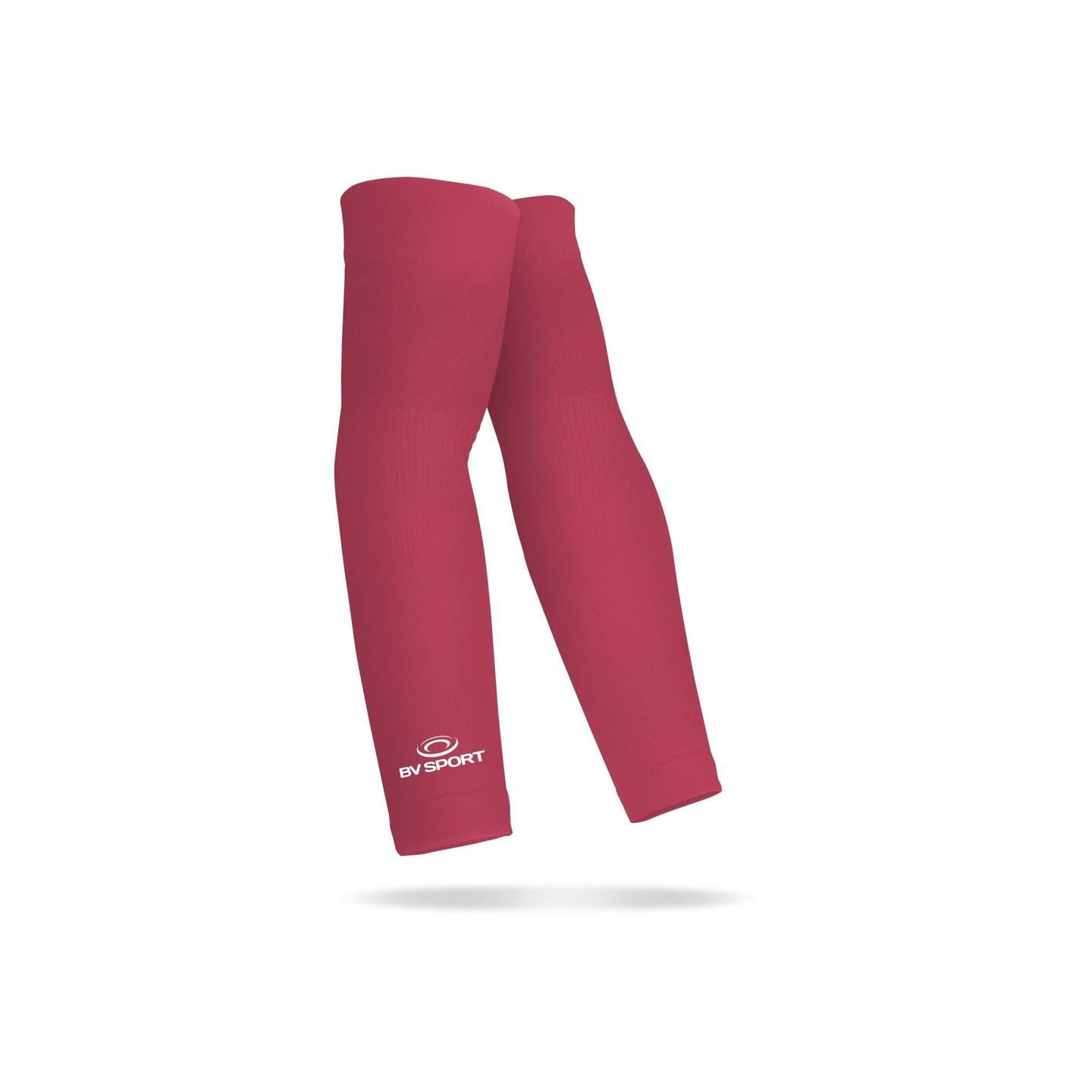 Paire de manchettes de compression roses BV Sport MANCHETTE ARX EVO sur fond blanc.