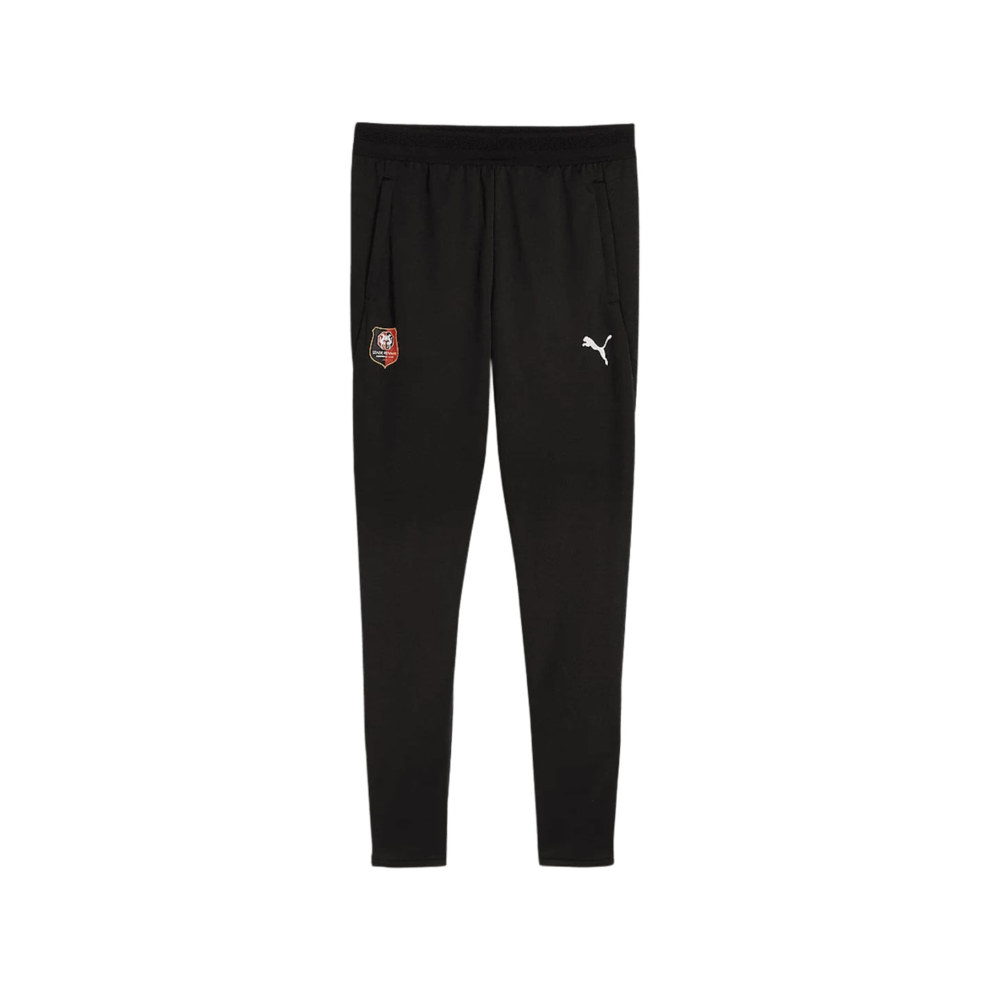 Pantalon d'entraînement de football junior Puma SRFC noir, poches latérales, écusson Stade Rennais e