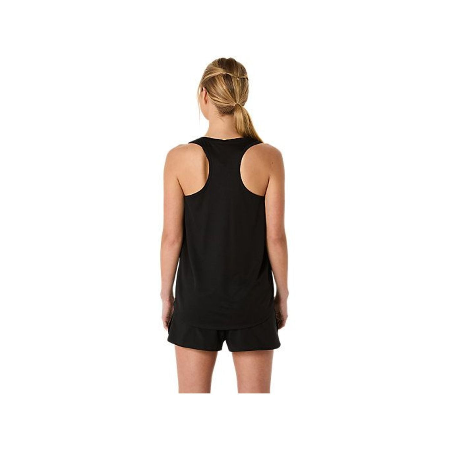 Asics Débardeur De Running Core Tank Séchage Rapide Femme porté par une coureuse lors d'un entraînem