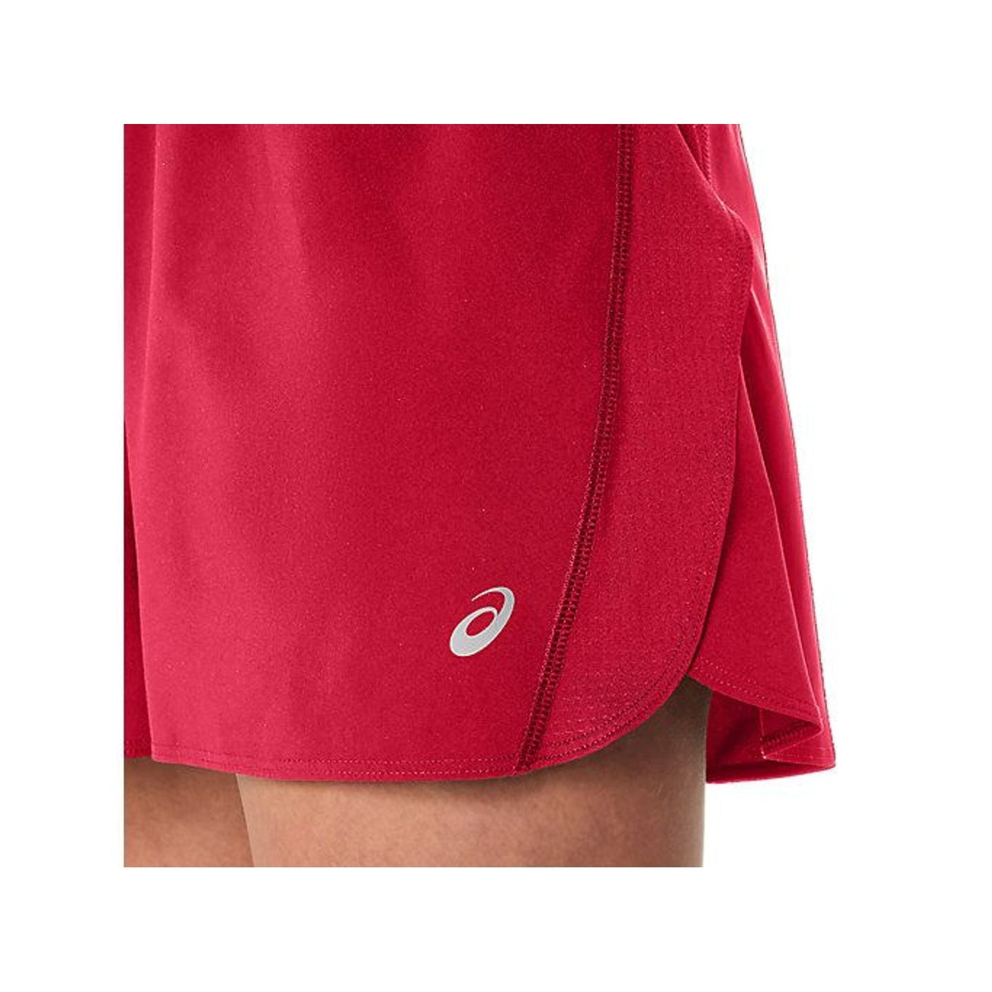Détail du Asics Short De Running Core Split Femme Léger Et Respirant : ceinture et culotte intégrée.