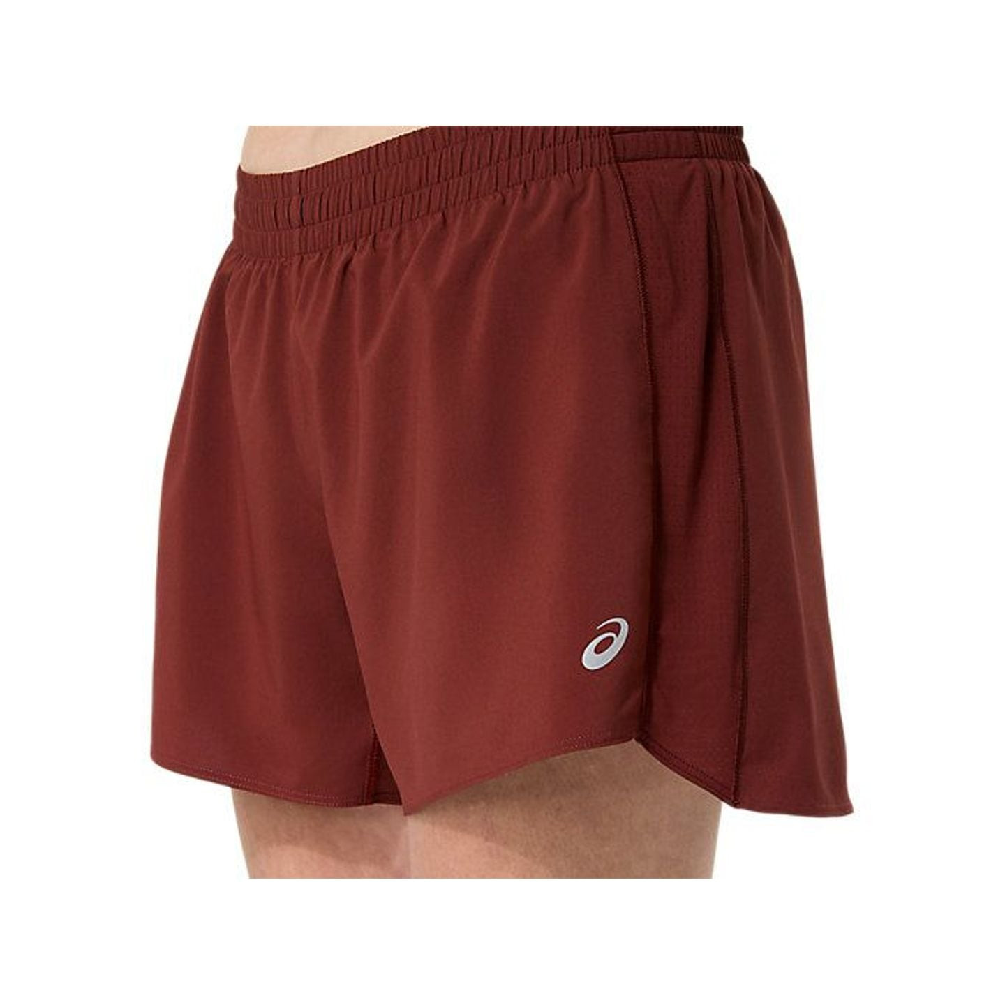 Détail du short Asics Short De Running Core 4 Pouces Léger Femme, tissu technique.