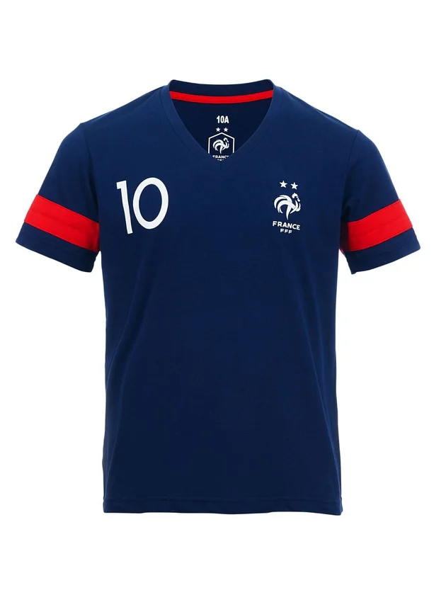 Maillot Mbappé Kid FFF - Officiel équipe France, 100% coton