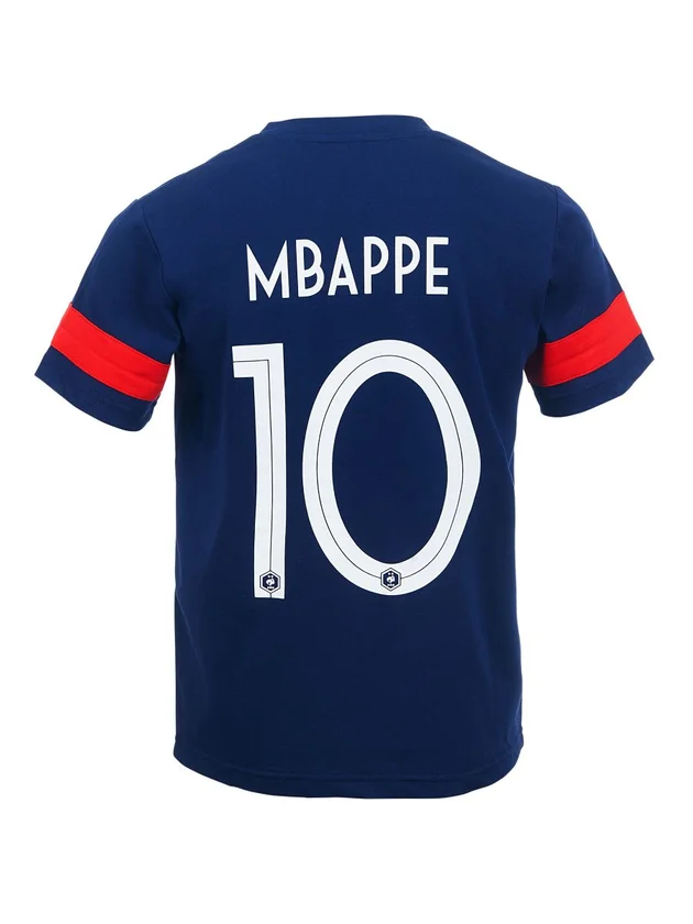 Maillot Mbappé Kid FFF - Officiel équipe France, 100% coton